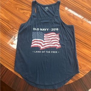 Old Navy American Flag Patriotic Navy Tank Top